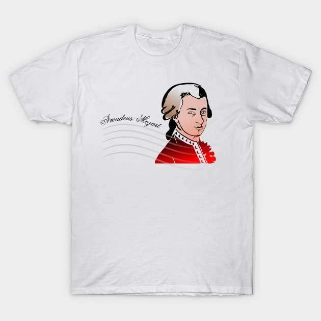 Wolfgang Amadeus Mozart T-Shirt by Tamie